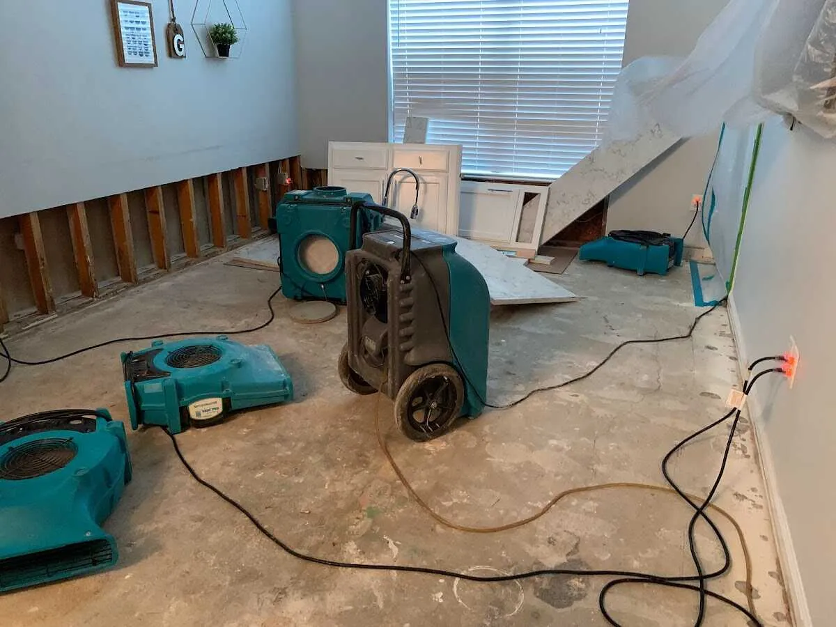 Dehumidifier in flood-cut room for Water Extraction & Removal in Paloma Creek South